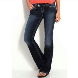 Silver Dark Wash Tuesday 16 1/2 Western Glove Works Slim Bootcut Jeans 27